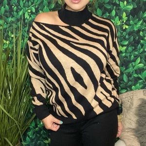 Tiger Mock Neck Sweater